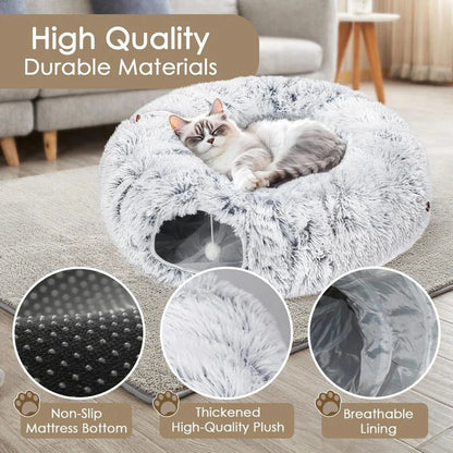 Cat Tunnel With Bed for Indoor Cats